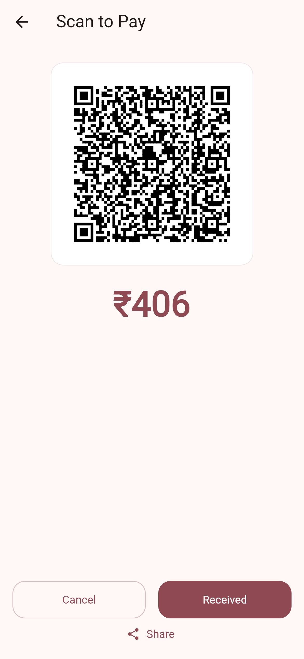 SlonAxis checkout screen showing a UPI QR code ready to scan